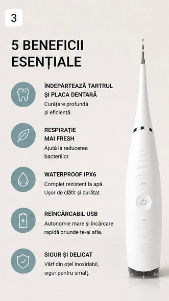 De ce îl vei iubi

* Curățare delicată
* Respirație fresh
* Waterproof IPX6
* Reîncărcabil USB
* Design ergonomic