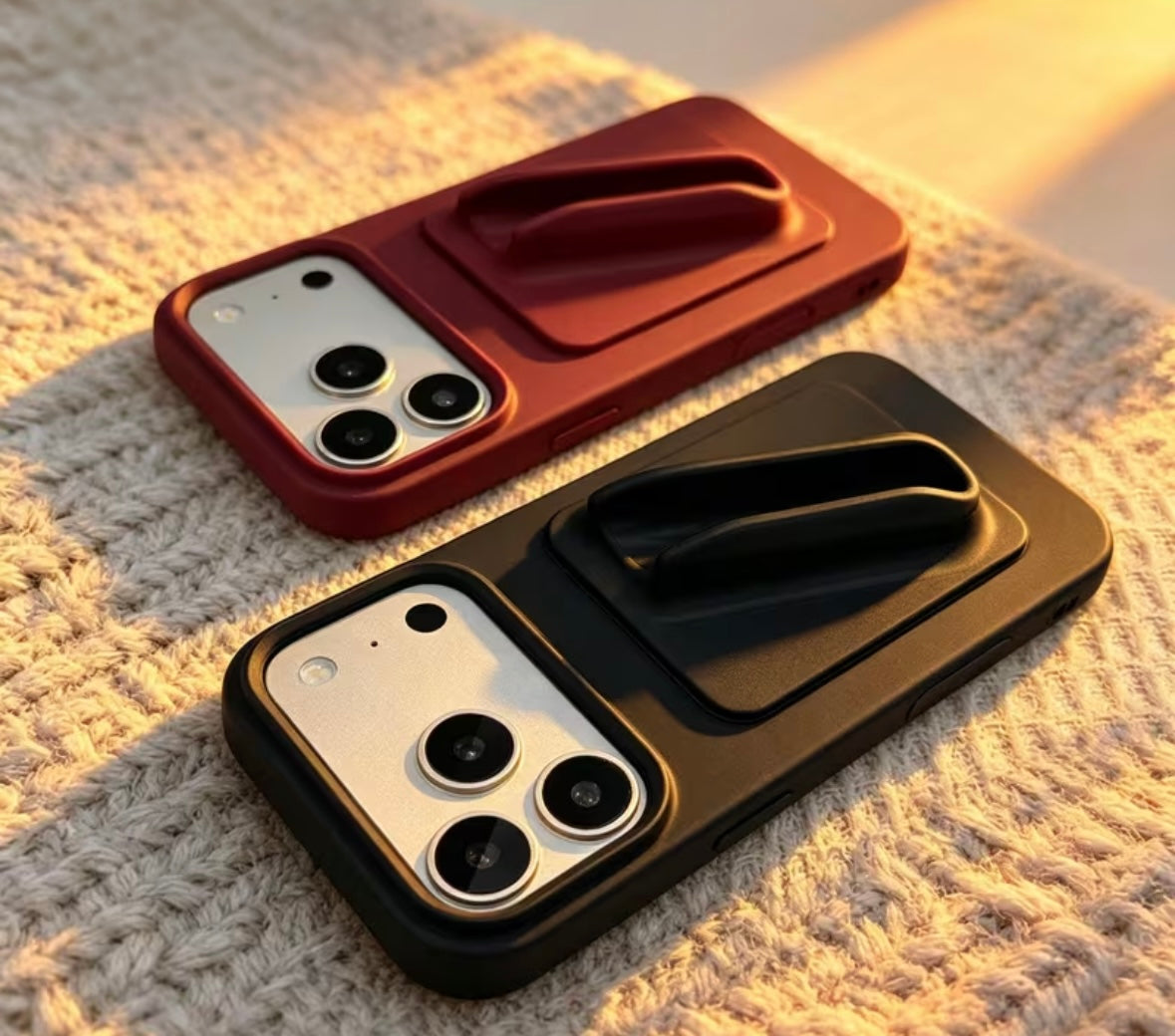 1. Husă iPhone 2-în-1 AETRIX bordo cu suport integrat