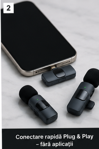AETRIX MicPro wireless microphones with smartphone receiver for plug and play recording
